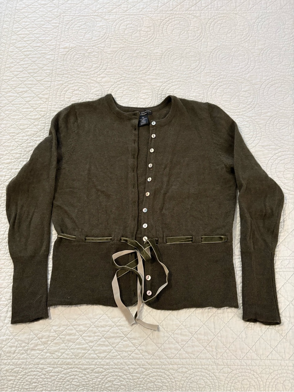 Sarah Spencer merino wool cardigan. Size small.